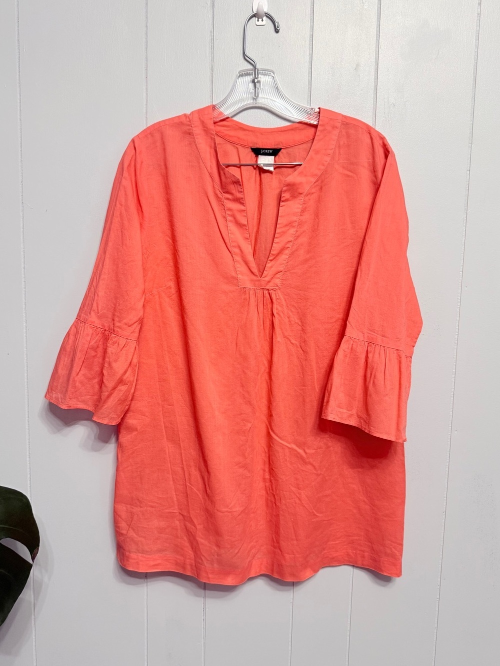 J. Crew Coral Lightweight Tunic Top lightweight cotton